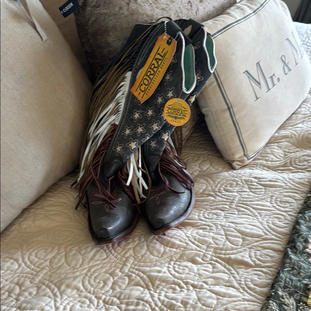 Corral Dark Brown Fringe Cowboy Boots